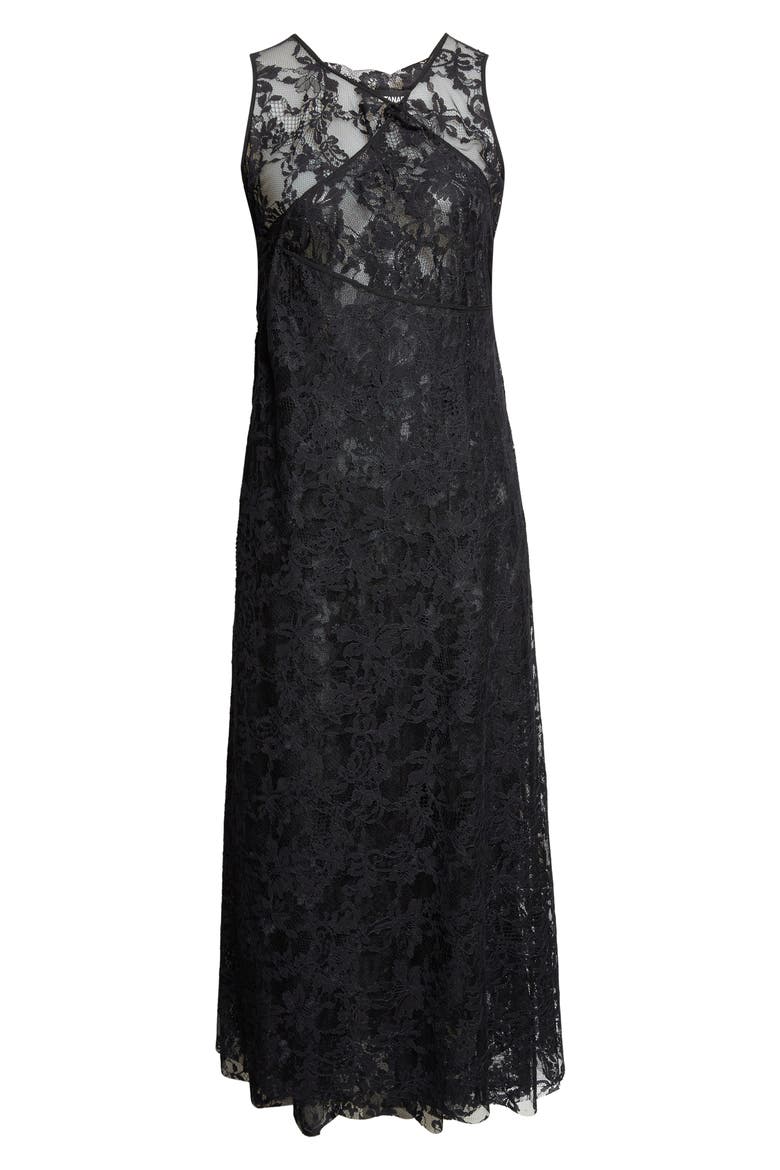 Nylon Raschel Lace Dress, Alternate, color, BLACK