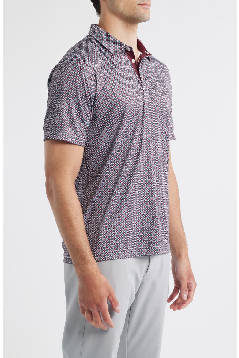 Rae Geo Print Performance Golf Polo, Alternate, color, MAROON