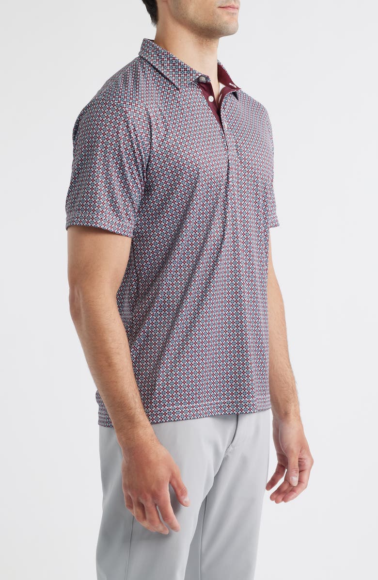 Swannies Rae Geo Print Golf Polo, Alternate, color, Maroon