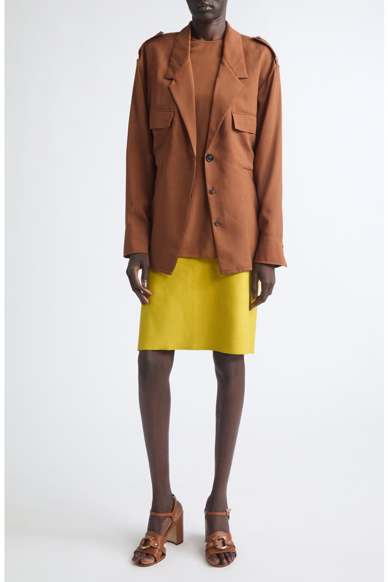 Wool Deconstructed Trench Blazer, Alternate, color, COGNAC