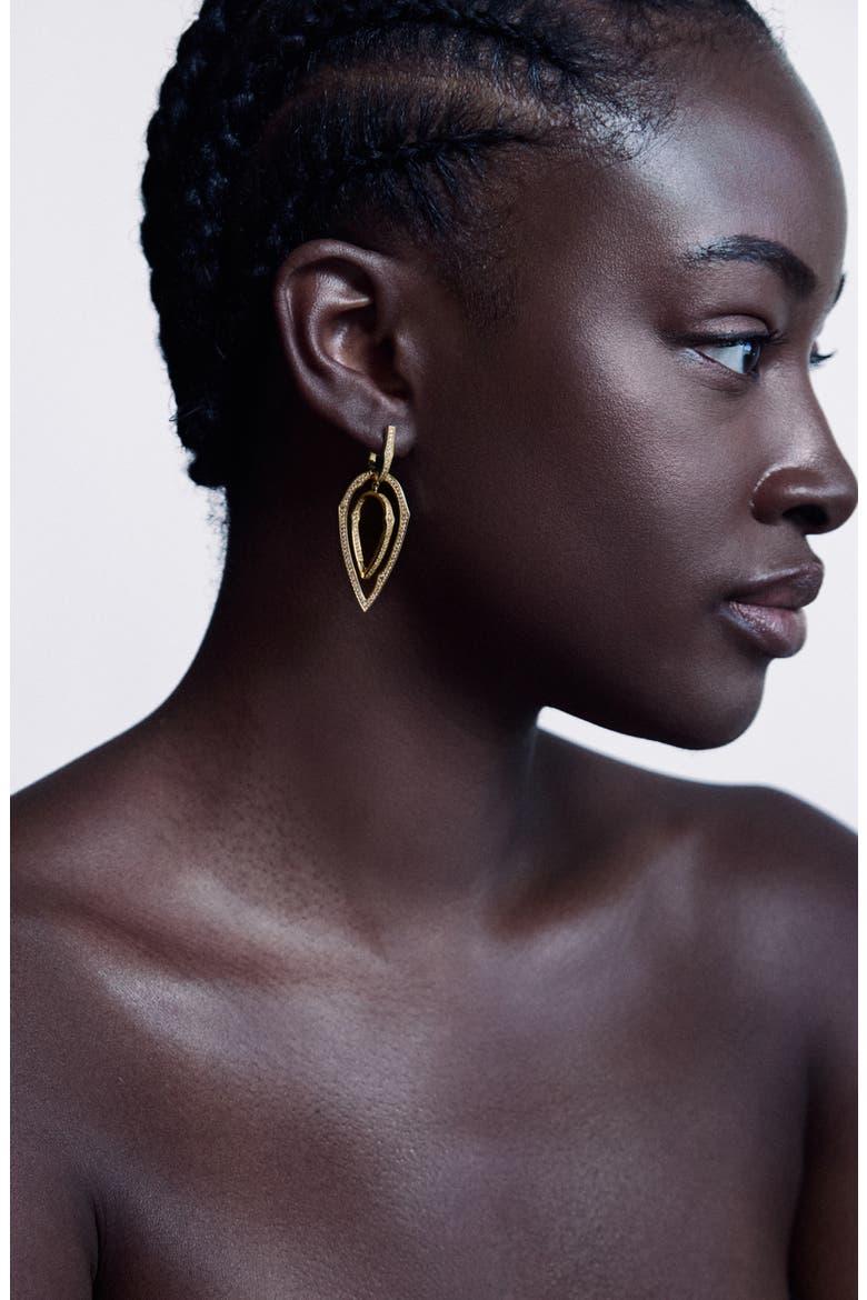 Elowen Teardrop Hoops, Alternate, color, Gold