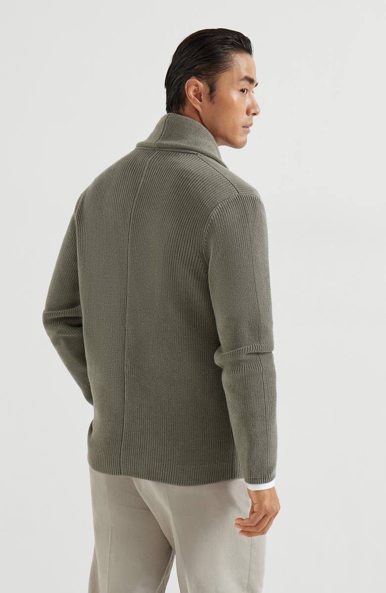 Brunello Cucinelli Cardigan with metal buttons, Alternate, color, Khaki
