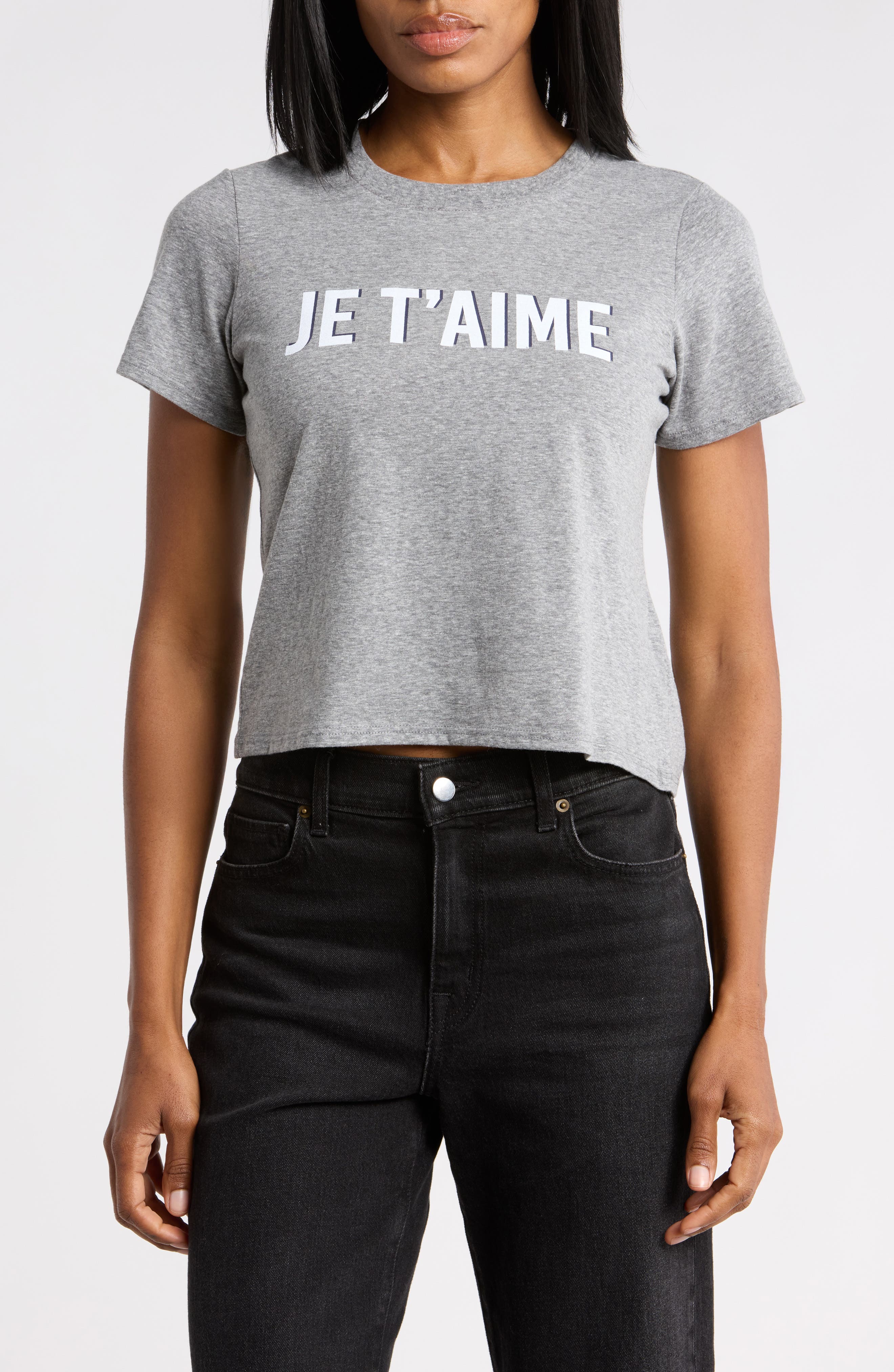 Je T'aime Graphic Shrunken T-Shirt