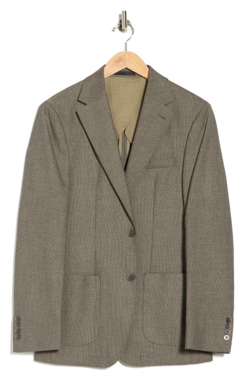 Taupe Heathered Notch Lapel Sport Coat (Short, Regular & Long)