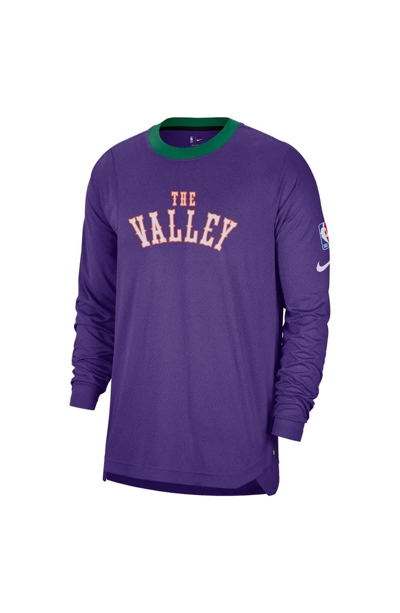 Nike Men's Nike Purple Phoenix Suns 2024/25 City Edition Authentic Pregame Performance Long Sleeve Shooting T-Shirt, Alternate, color, 