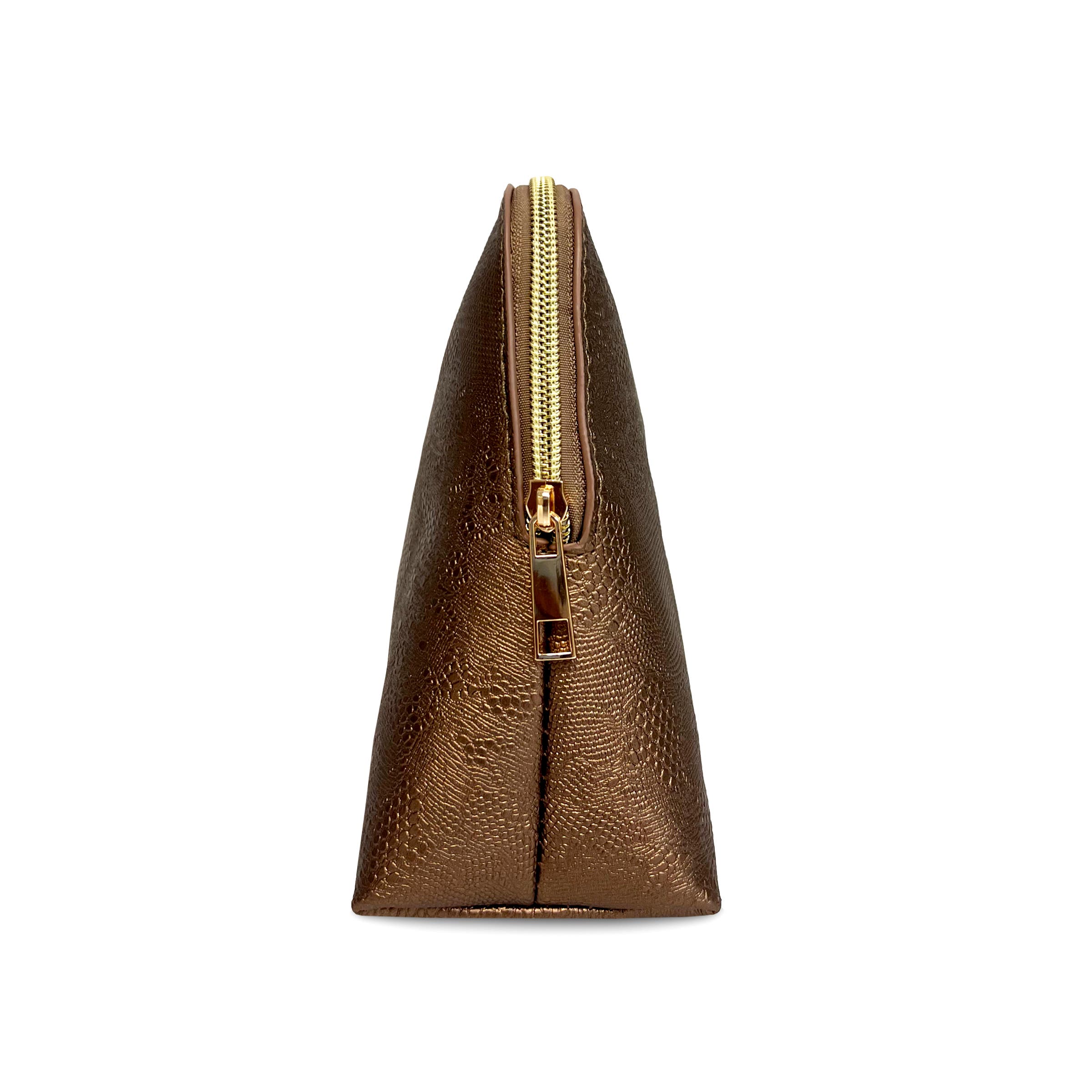 Youzey Metallic Ember Cosmetic Makeup Bag, Alternate, color, Brown