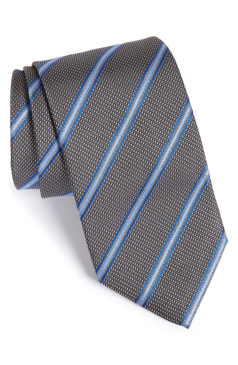 David Donahue Stripe Silk Tie, Main, color,
