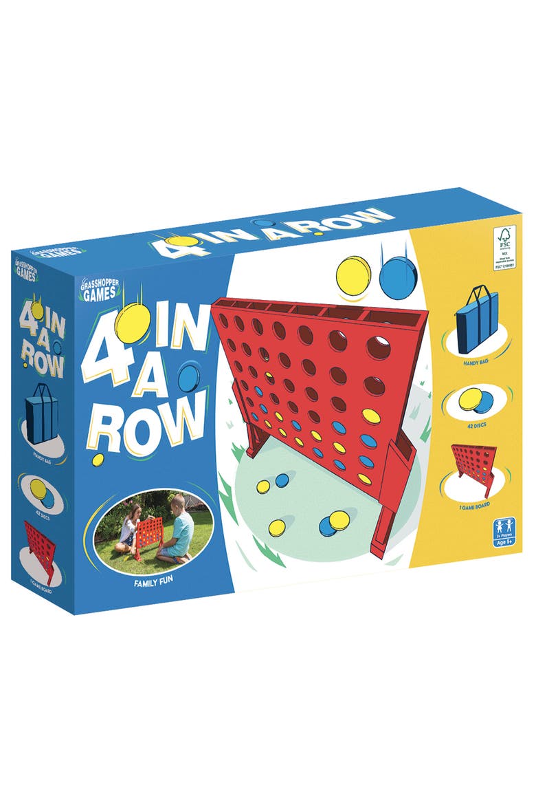 Giant 4 In A Row Wood Game, Alternate, color, Multicolored