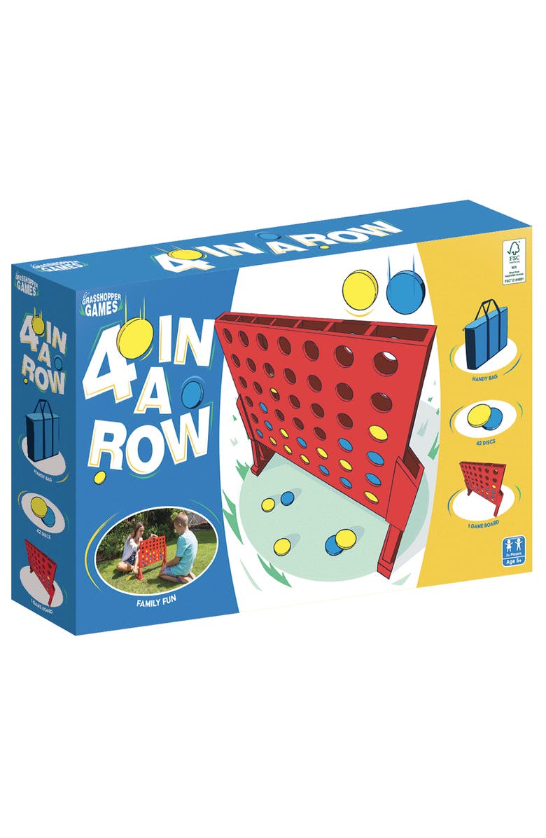 Grasshopper Games Giant 4 In A Row Wood Game, Alternate, color, Multicolored