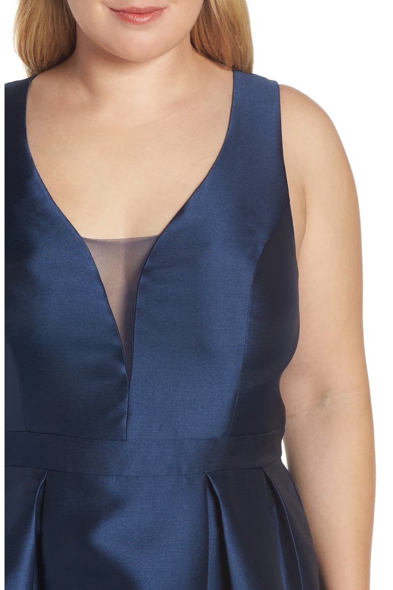 Perla Back Cutout Evening Dress, Alternate, color, NAVY