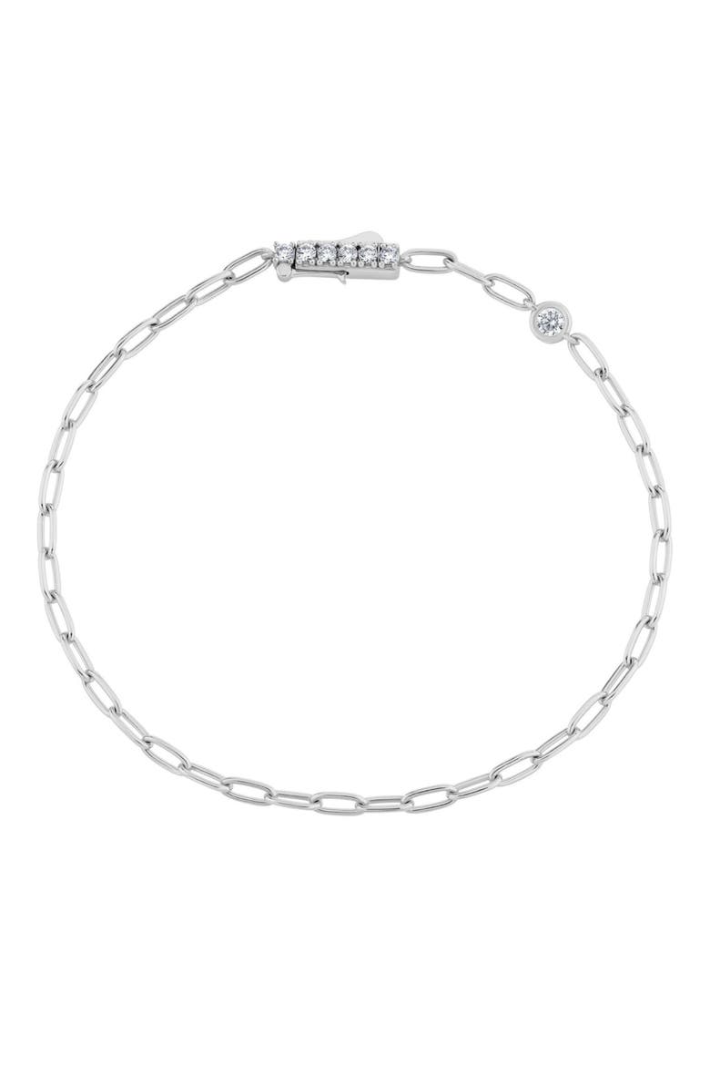 Layer Up Paperclip Chain Bracelet, Alternate, color, PURE PLATINUM / CLEAR STONE