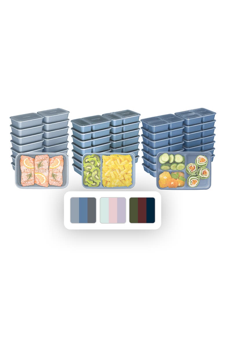 BENTGO 90-Piece Meal Prep Set, Alternate, color, Blue Mist