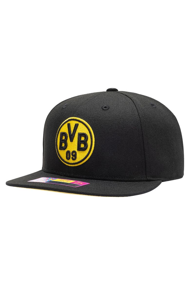 Men's Black Borussia Dortmund Draft Night Fitted Hat, Main, color, Black