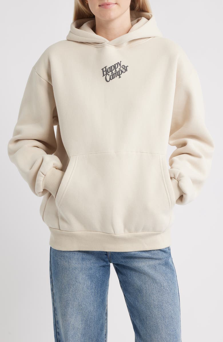 HAPPY CAMP3R Puff Series Core Logo Cotton Blend Hoodie, Main, color, Beige