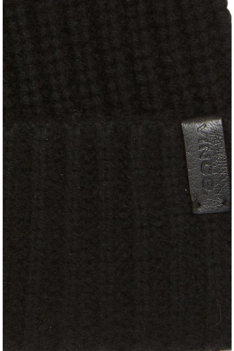 Knit Merino Wool & Cashmere Beanie Hat, Alternate, color, BLACK