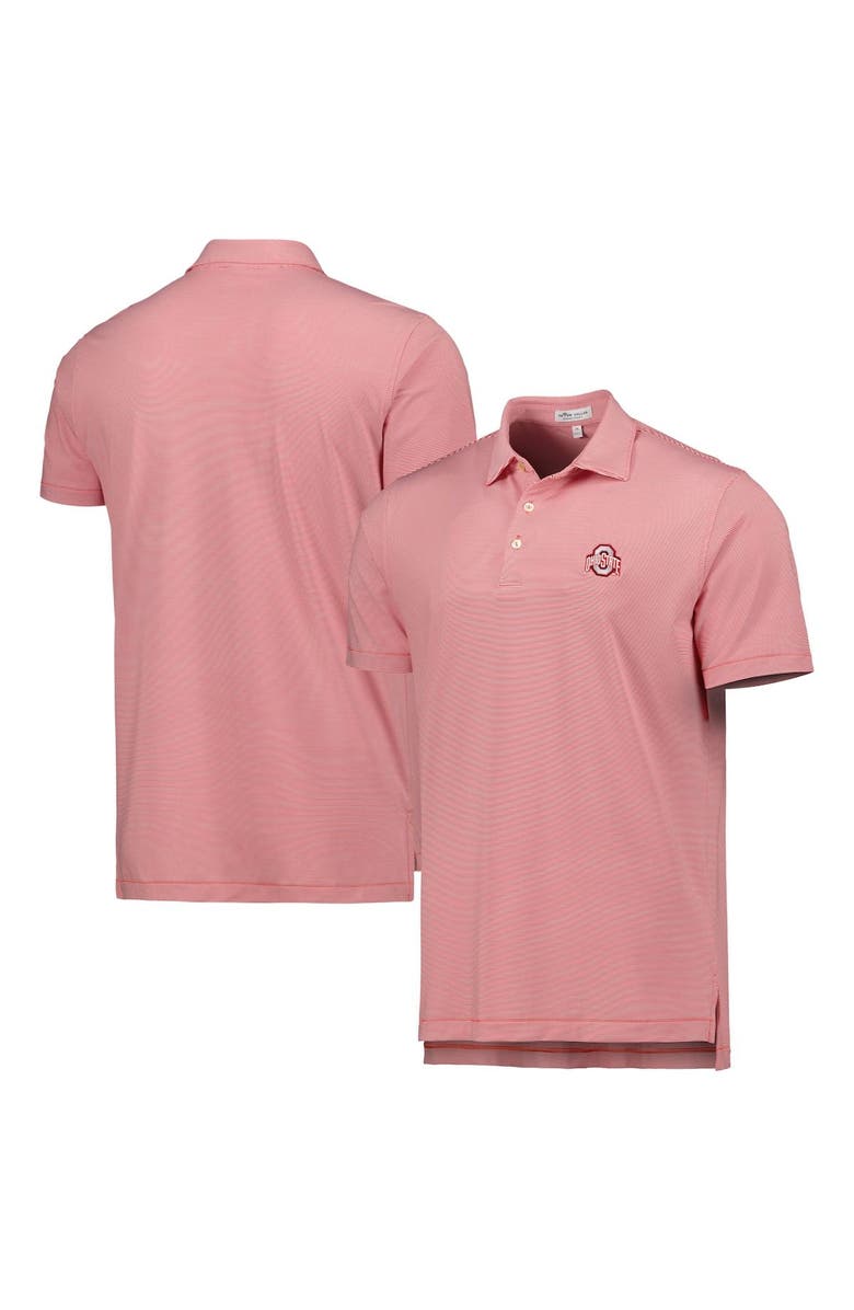 Peter Millar Men's Peter Millar Scarlet Ohio State Buckeyes Jubilee Stripe Performance Polo, Main, color,