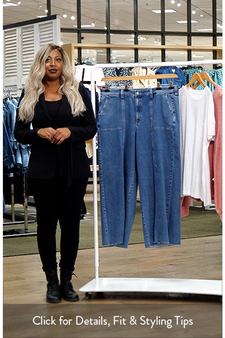 Simone Raw Hem High Waist Wide Leg Utility Jeans video