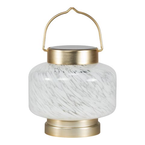 Boaters Solar Lanterns Square Handblown Glass