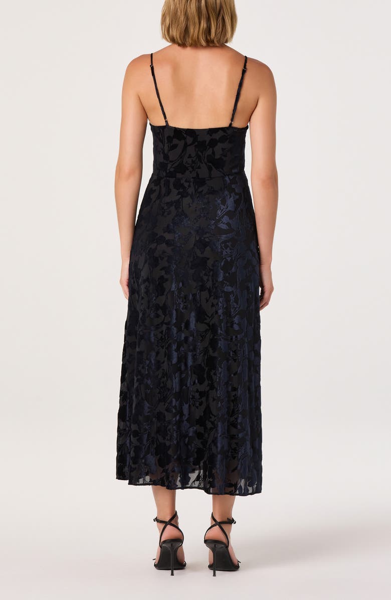 ASTR the Label Underwire Burnout Velvet Cocktail Dress, Alternate, color, Navy