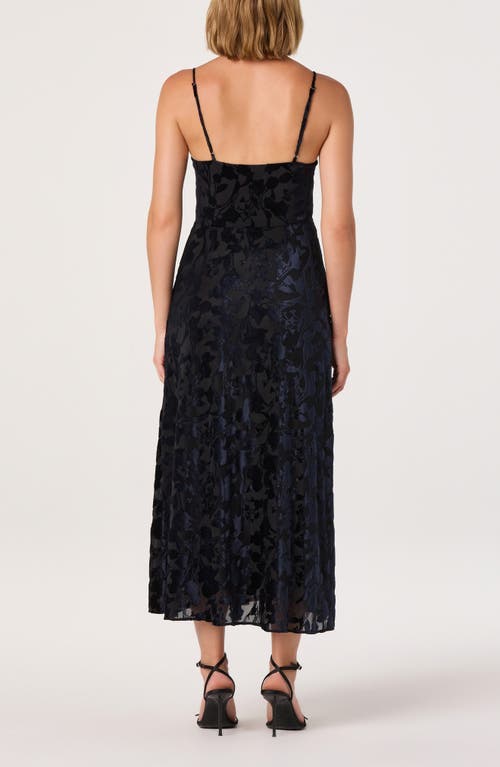 Astr The Label Underwire Burnout Velvet Cocktail Dress In Black
