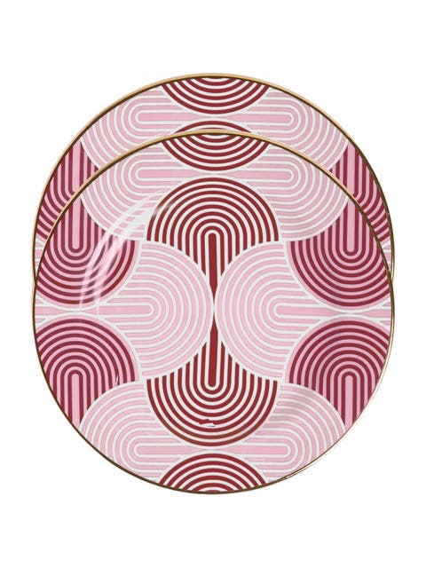 Dessert Plates Set Of 2 Slinky Red