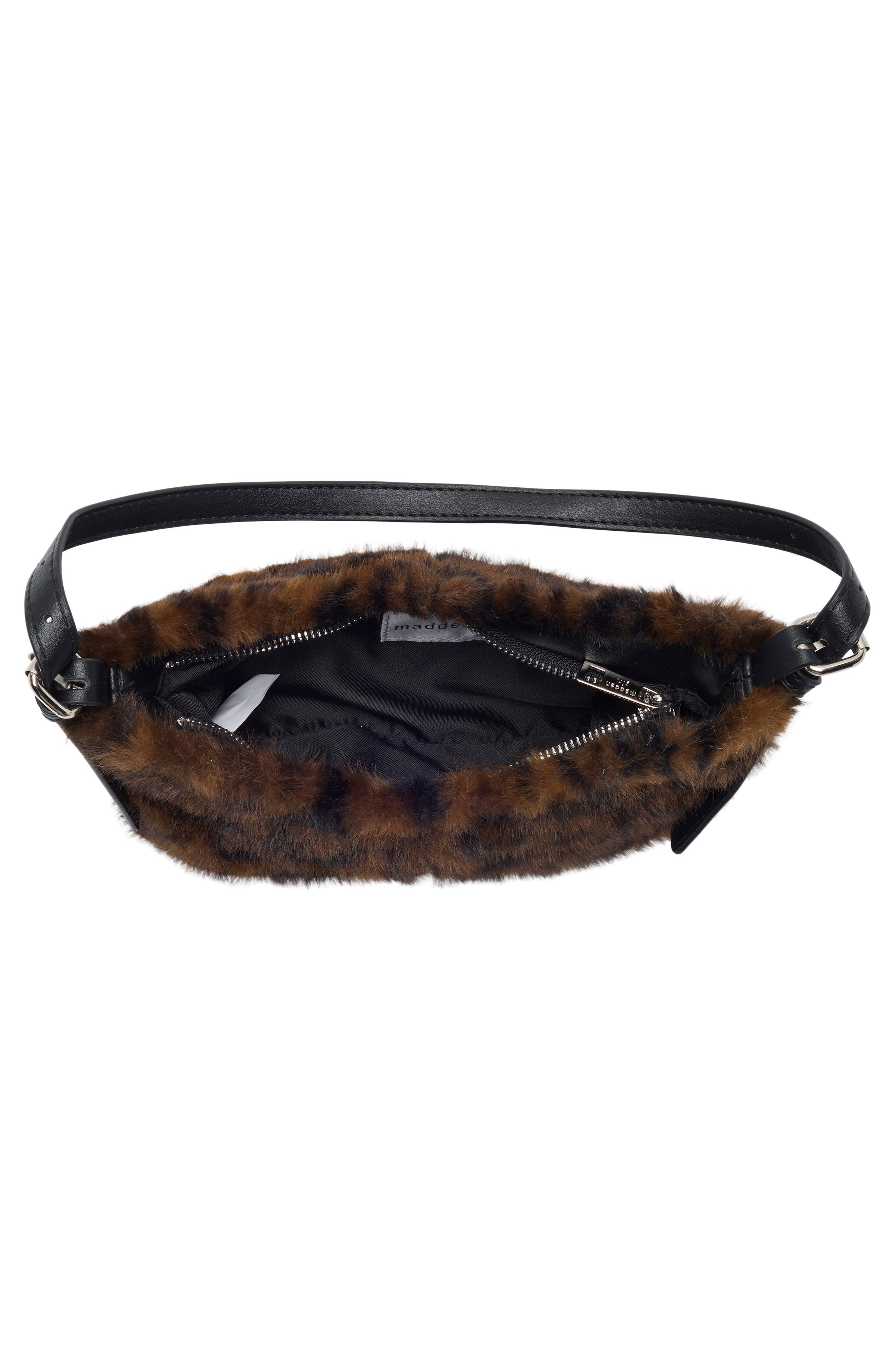 Faux Fur Baguette Shoulder Bag, Alternate, color, LEOPARD