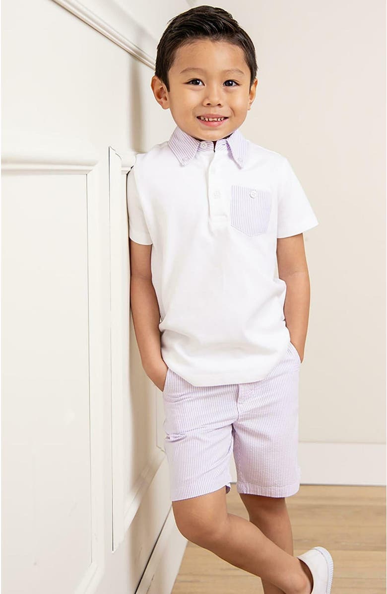 Hope & Henry Boys' Organic Jersey Polo with Seersucker, Kids, Alternate, color, 