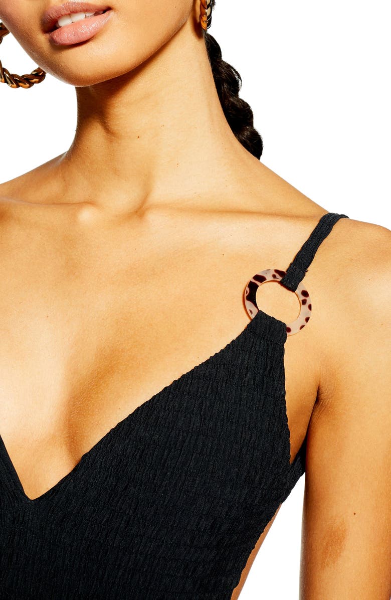 Topshop Plunge One-Piece Swimsuit, Alternate, color, 