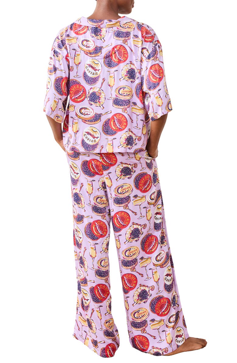 Printfresh Wildest Dreams Champange Satin Pajamas, Alternate, color, Lavender Spritz