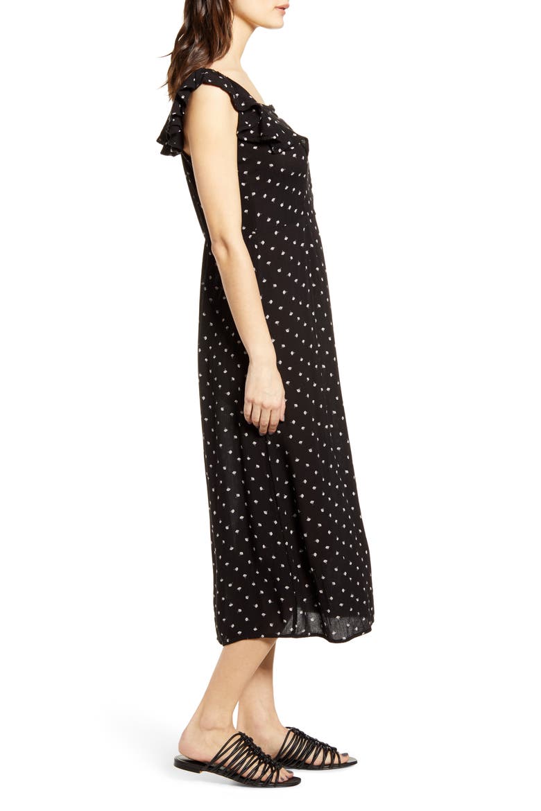 Love Turned Up Midi Dress, Alternate, color, BLACK