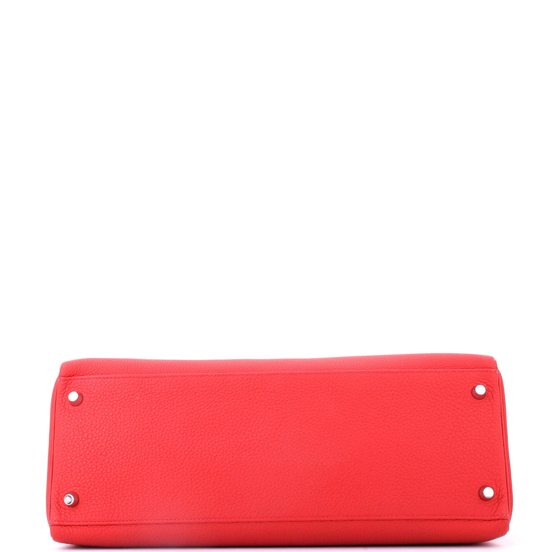 Pre-Owned Hermes Kelly Handbag Red Togo with Palladium Hardware 35, Alternate, color, Geranium