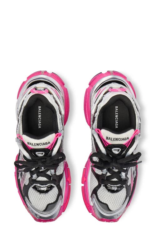 Balenciaga Runner Sneakers In White/pink/black