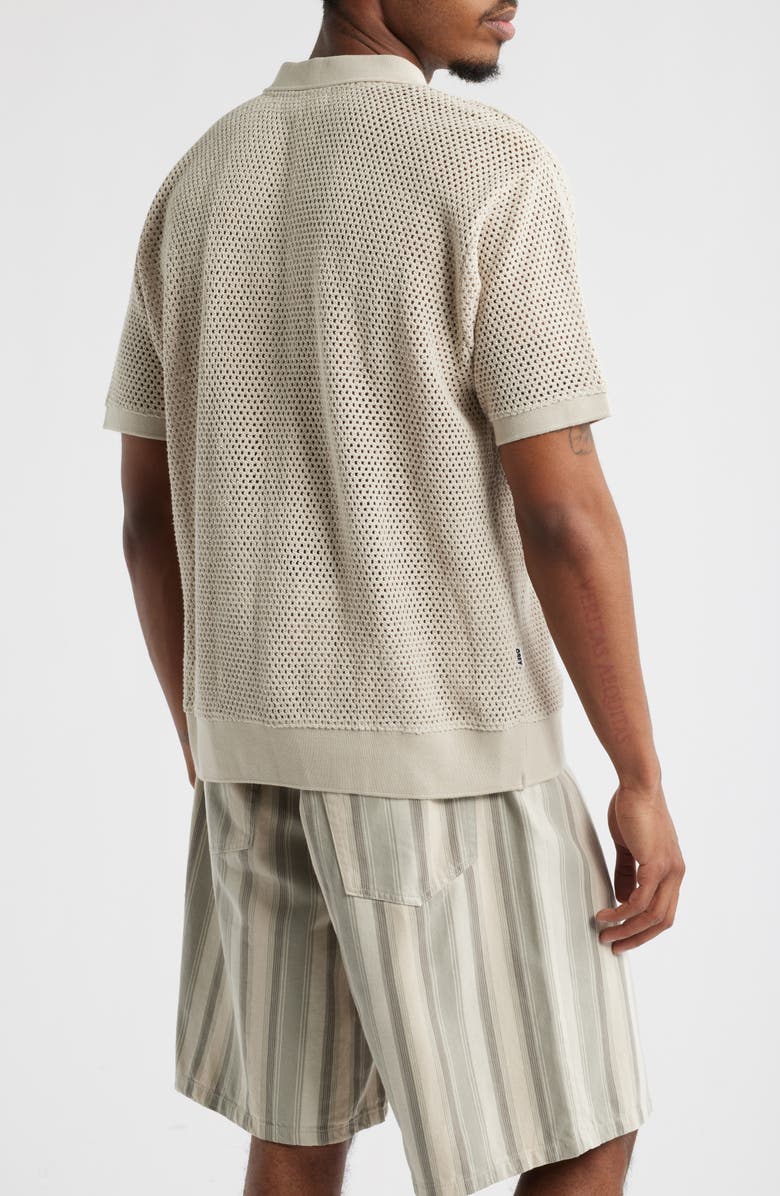 Obey Saratoga Open Stitch Cotton Polo, Alternate, color, Silver Grey