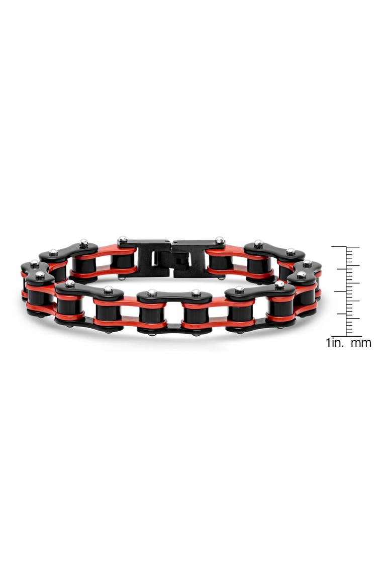 Men's Two-Tone Bracelet, Alternate, color, BLACK