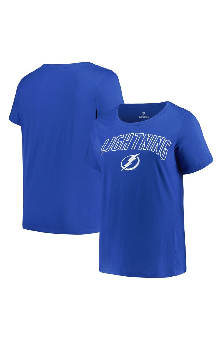 PROFILE Women's Profile Blue Tampa Bay Lightning Plus Size Arch Over Logo T-Shirt, Alternate, color, Blue