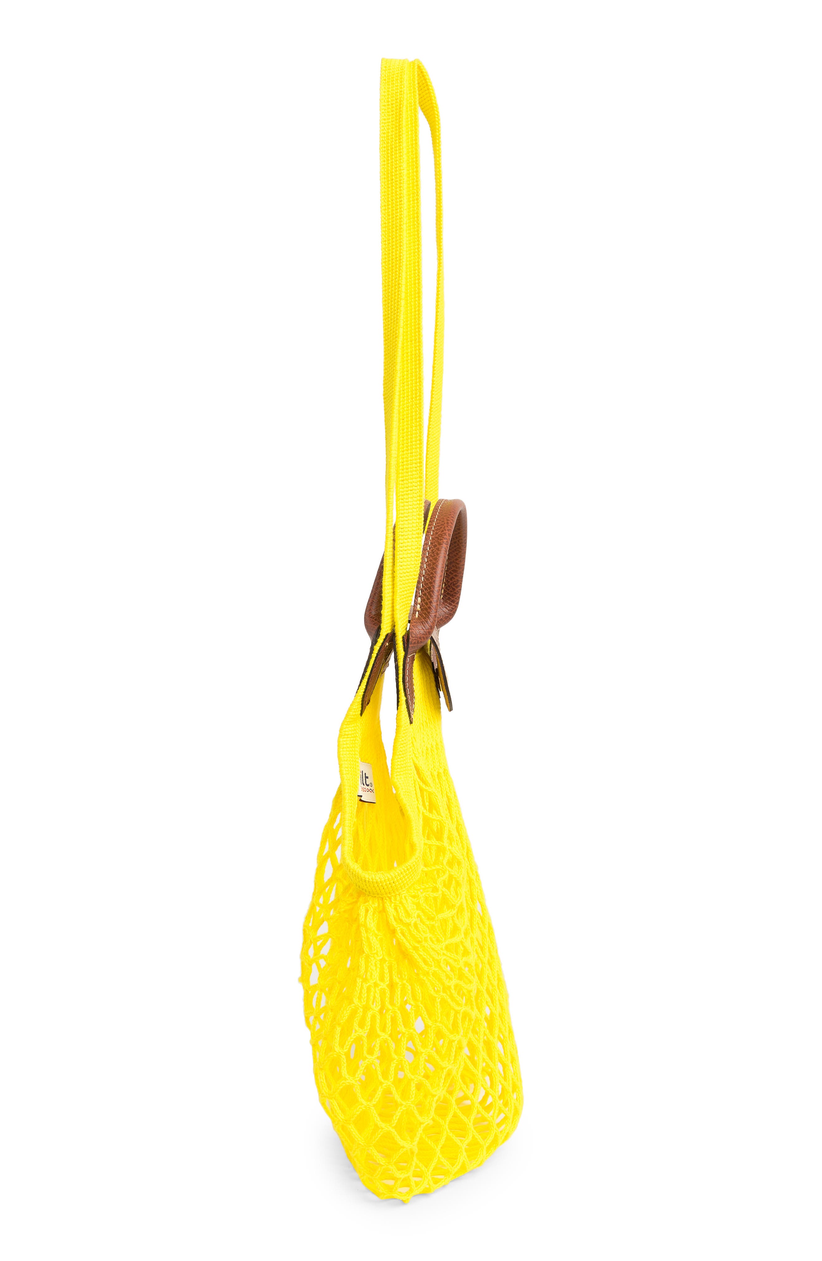 Le Pliage Filet Knit Shoulder Bag, Alternate, color, LEMON