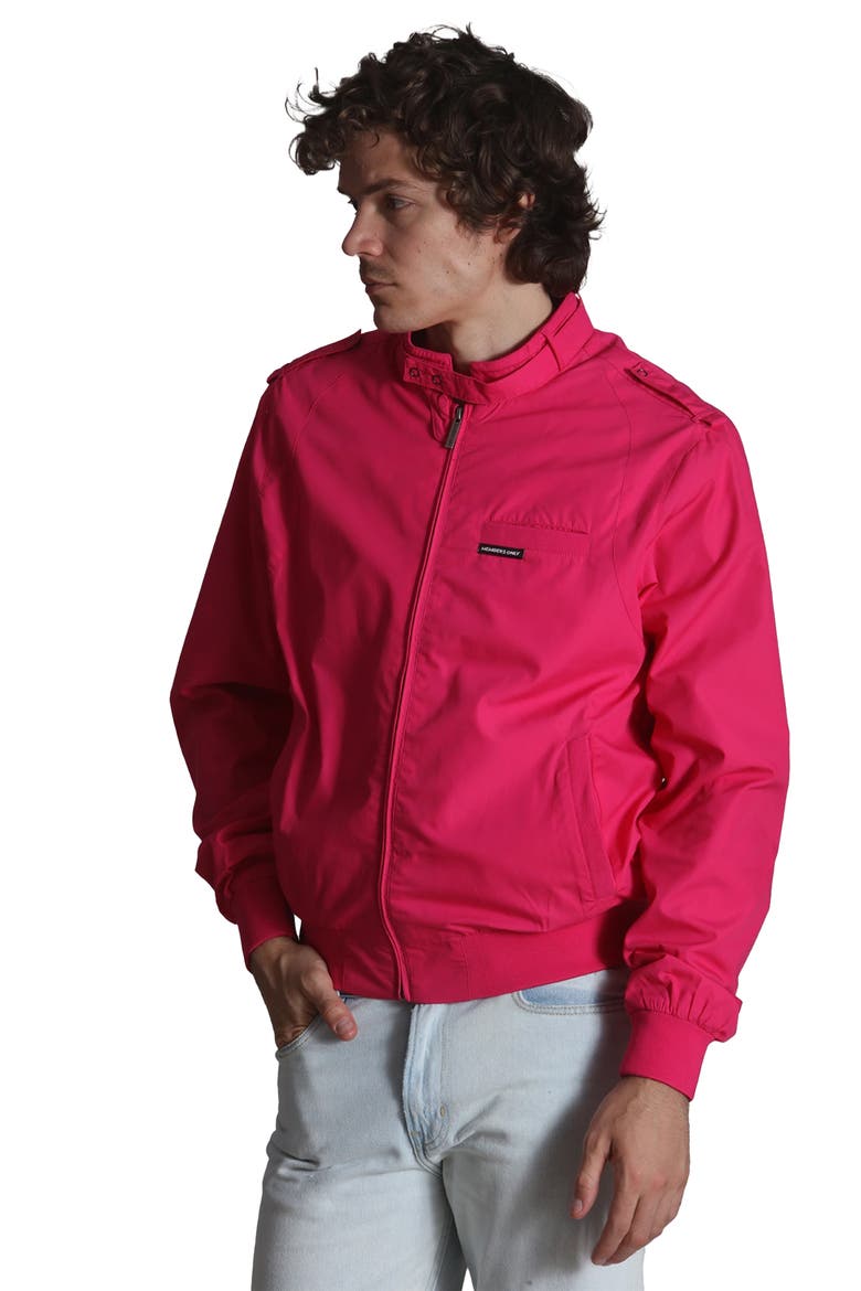 Classic Iconic Racer Jacket, Alternate, color, Hot Pink