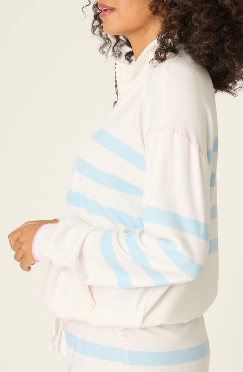 PJ Salvage Pupcation Palms Quarter Zip Pullover, Alternate, color, Ivory