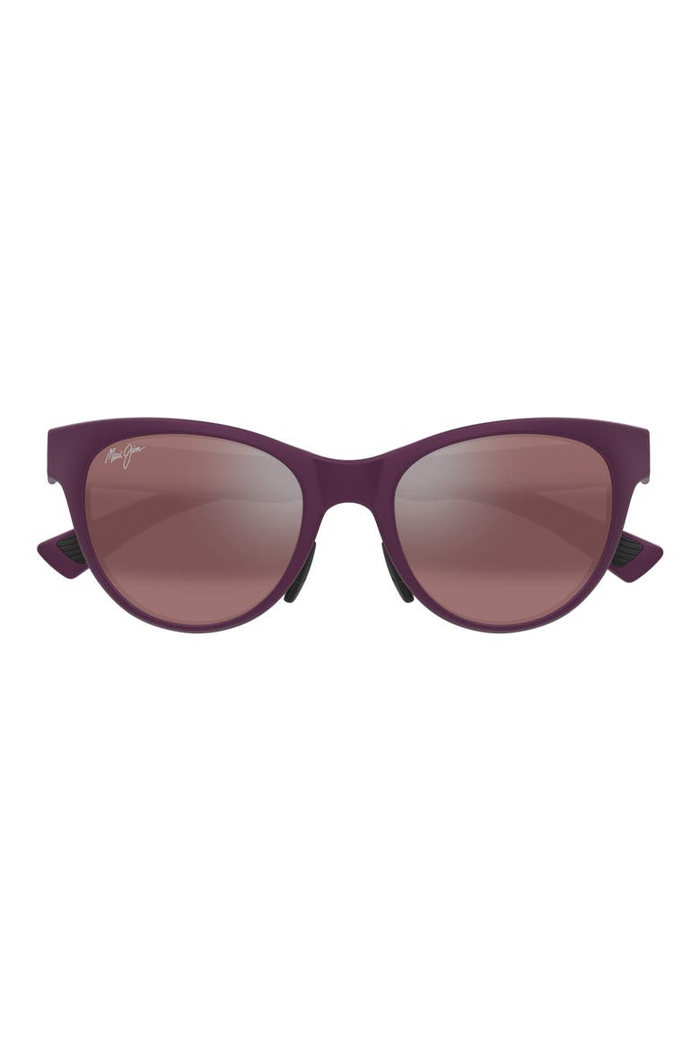 Hulahe 52mm PolarizedPlus2® Rectangular Sunglasses, Main, color, METAL MATTE VIOLET/ MAUI ROSE