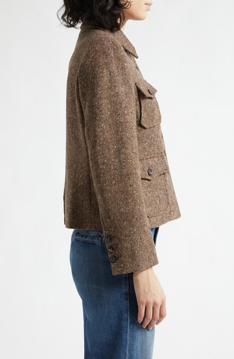 Nili Lotan Jamison Stretch Virgin Wool Jacket, Alternate, color, Espresso Donegal