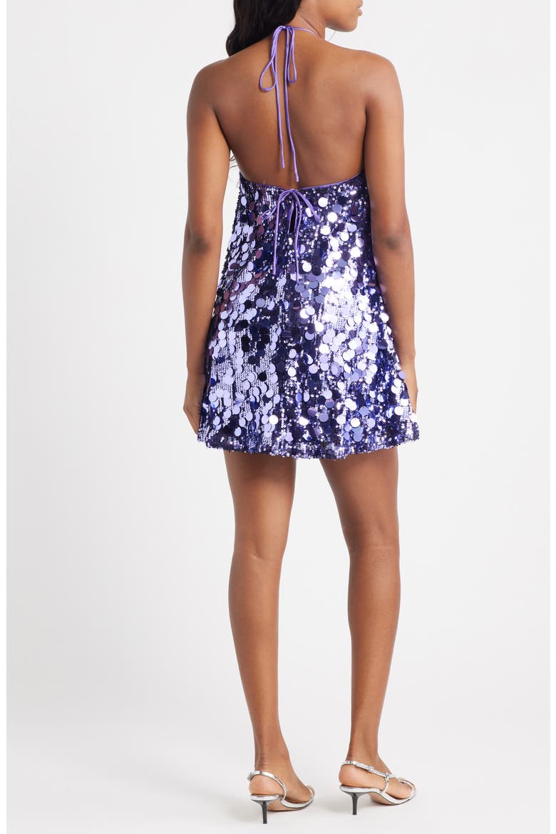 Fluorescent Paillette Minidress, Alternate, color, PURPLE