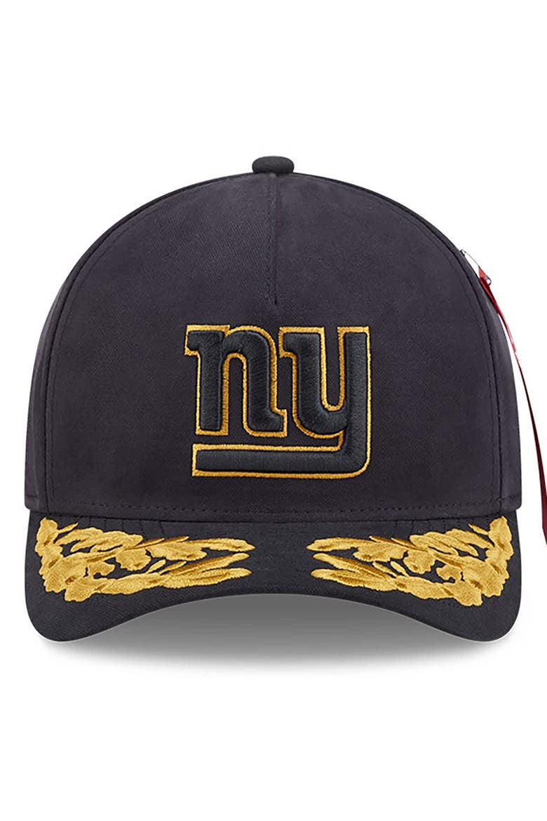 Men's New Era x Alpha Industries  Black New York Giants A-Frame 9FORTY Adjustable Hat, Alternate, color, Black