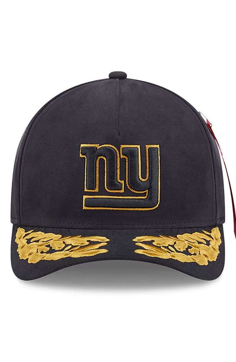 New Era x Alpha Industries Men's New Era x Alpha Industries Black New York Giants A-Frame 9FORTY Adjustable Hat, Alternate, color, Black