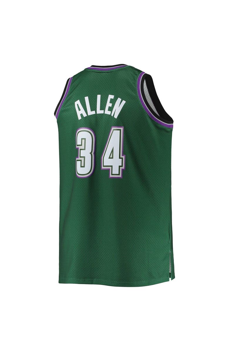 Mitchell & Ness Men's Mitchell & Ness Ray Allen Hunter Green Milwaukee Bucks Big & Tall 1996/97 Hardwood Classics Swingman Jersey, Alternate, color, Hunter Green