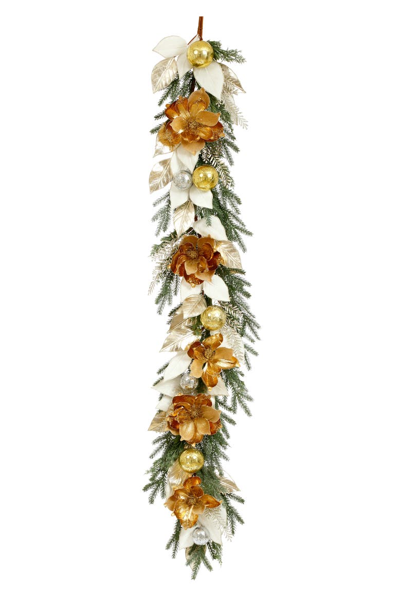 Magnolia Pine Gold Balls Garland, Main, color, Gold