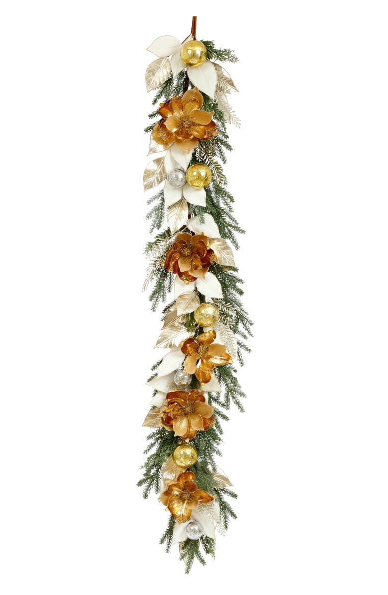 Mark Roberts Magnolia Pine Gold Balls Garland, Main, color, Gold