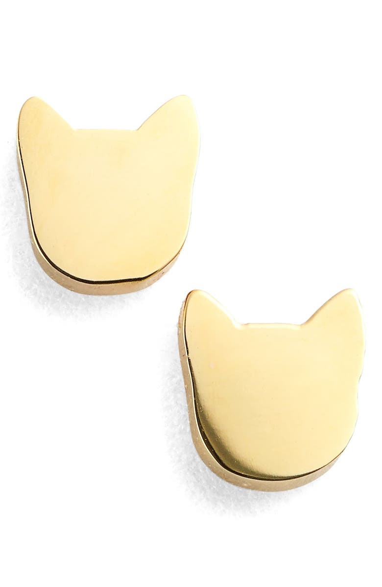 Seoul Little Cat Stud Earrings, Main, color,