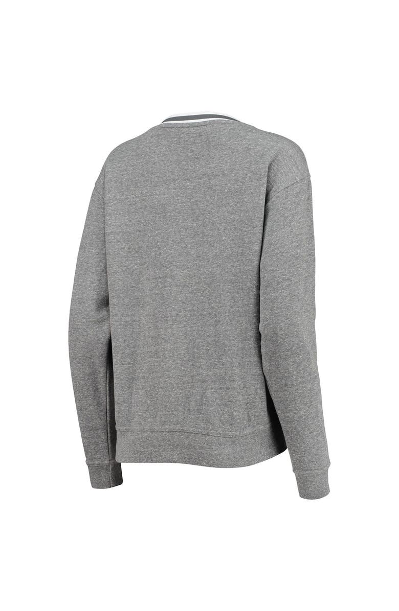 LEAGUE COLLEGIATE WEAR Women's League Collegiate Wear Heathered Gray Alabama Crimson Tide Victory Springs Tri-Blend V-Neck Pullover Sweatshirt, Alternate, color,