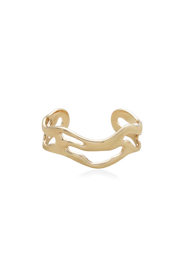 Open Abstract Cuff, Main, color, GOLD