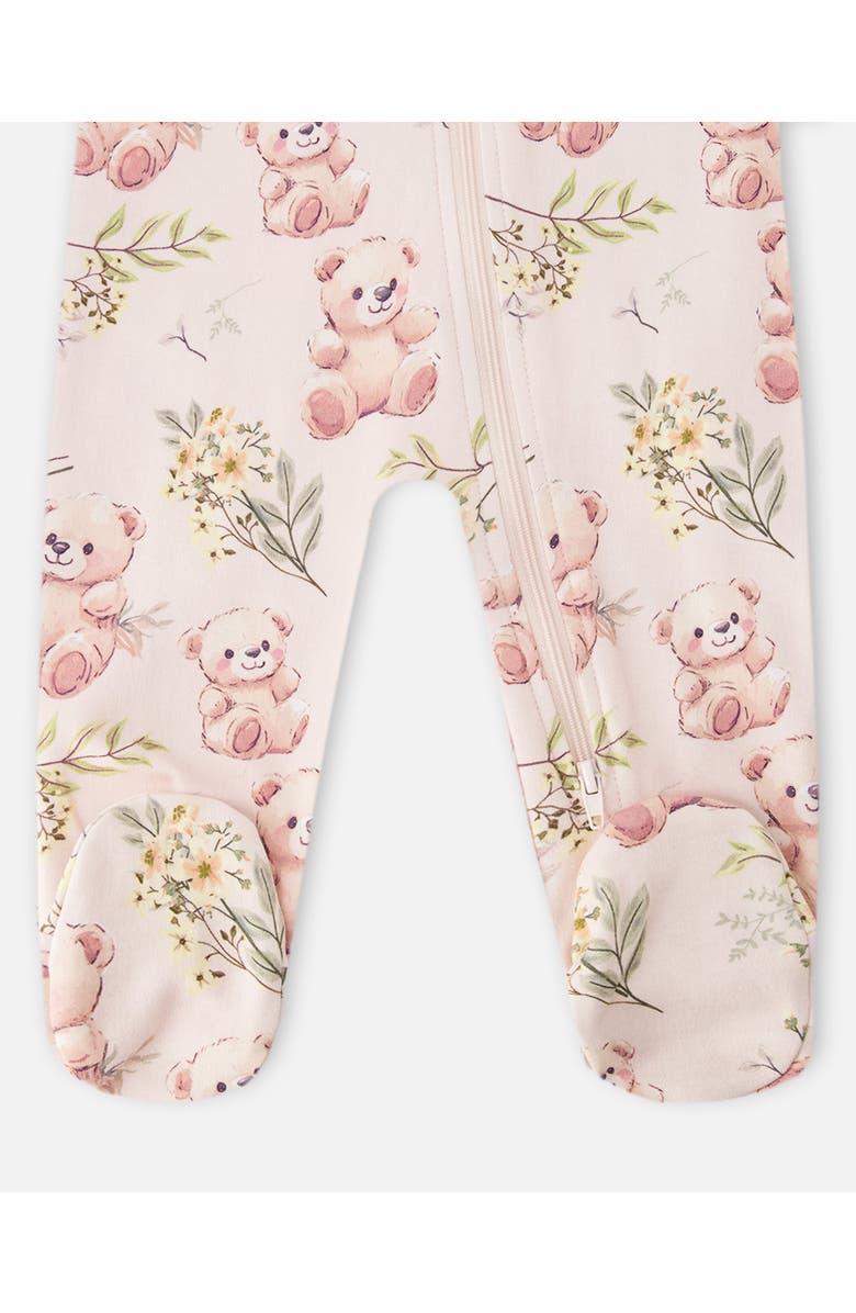 Deux par Deux Organic Cotton Bear Print One-Piece Pyjama, Alternate, color, Pale Rose Bear Print